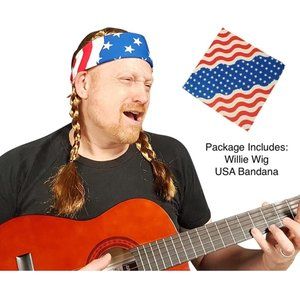 Willie Nelson Braided Pig Tail Wig